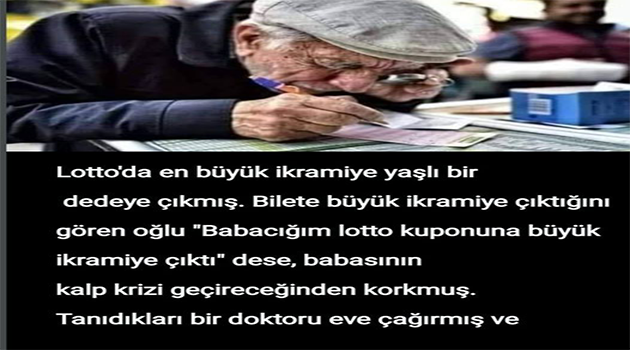 Lotto’da en büyük ikramiye yaşlı bir dedeye çıkmış.